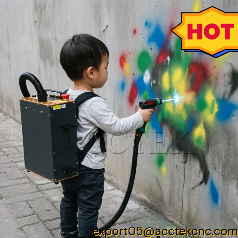 Air-Cooled 100W 200W 300W Backpack Pulse Laser Cleaner Mobile Fiber Laser Cleaning Gun for Industrial Rust Oil Paint Removal