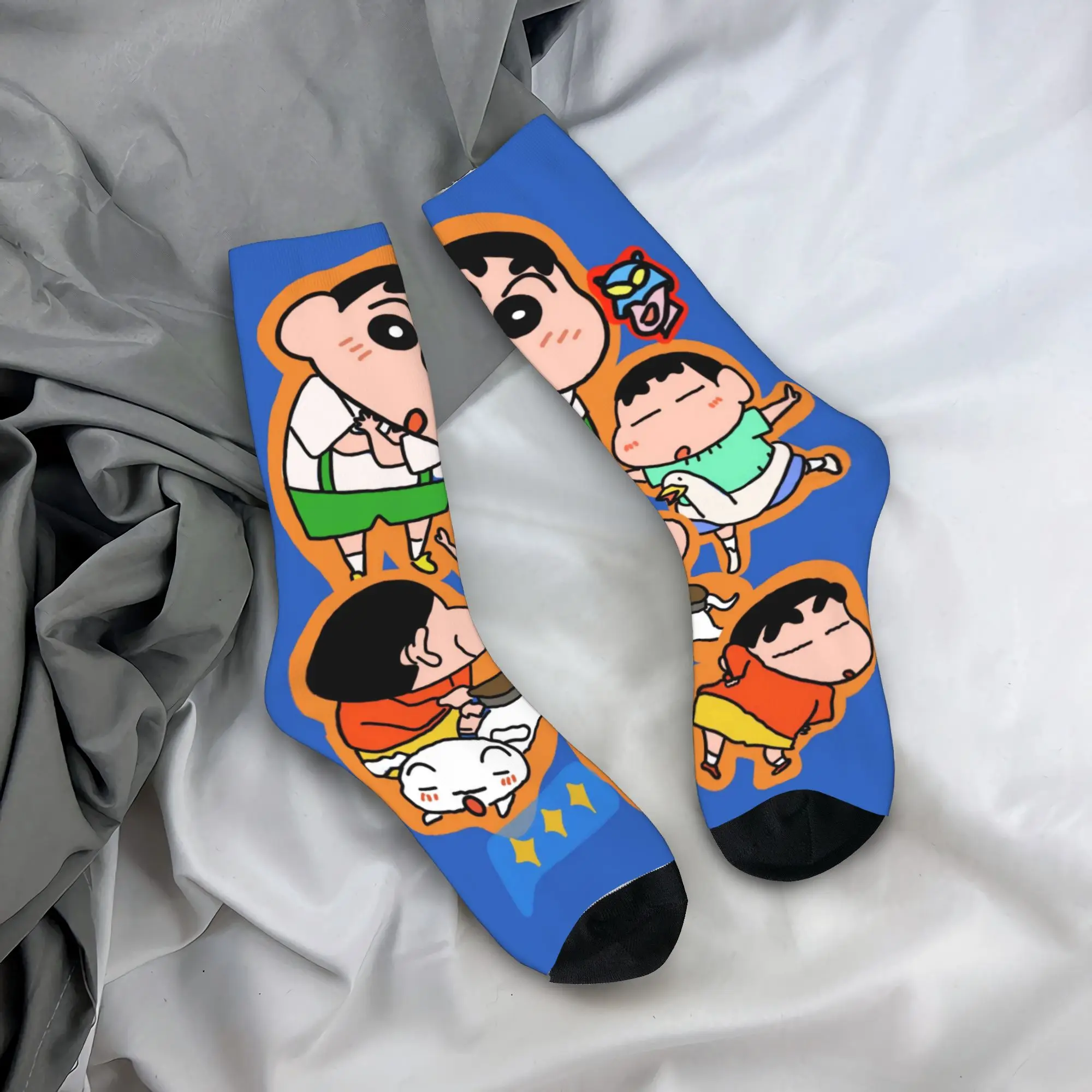 

Милые носки с мелкими мальчиками Шин шанса, чулки с узором, противоскользящие носки для пар, мягкие дышащие осенние спортивные носки для бега в стиле Харадзюку