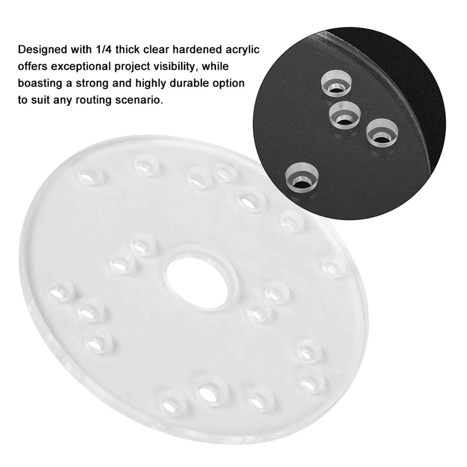 Router  Base Plate Acrylic with Centering Pin Screws for Trim Routers Woodworking Auxiliary Tool Woodworking Tool