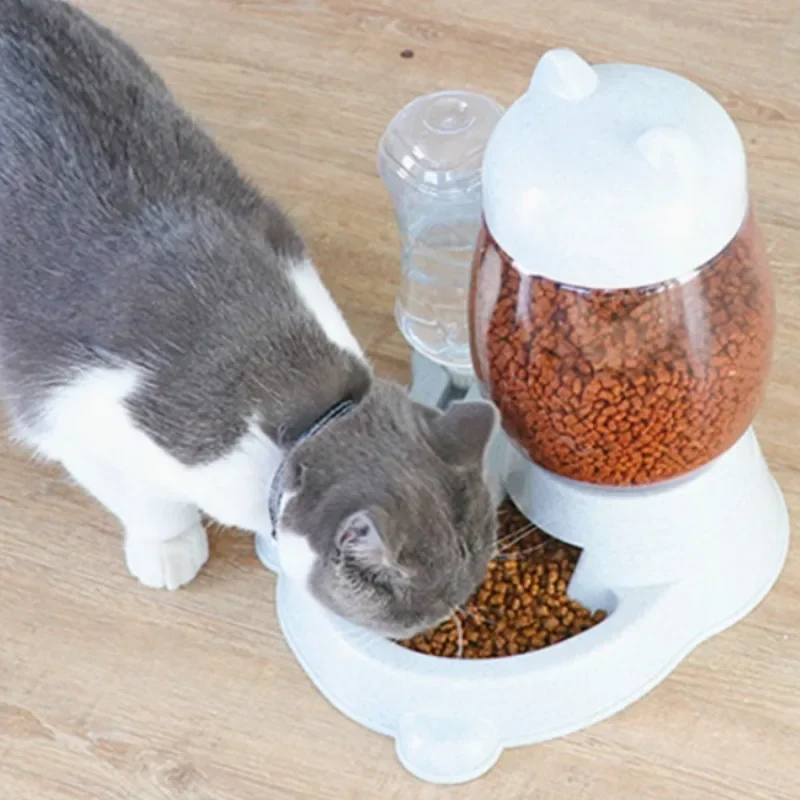 

2.2L Pet Dog Cat Automatic Feeder Bowl for Dogs Drinking Water 528ml Bottle Kitten Bowls Slow Food Feeding Container Supplies