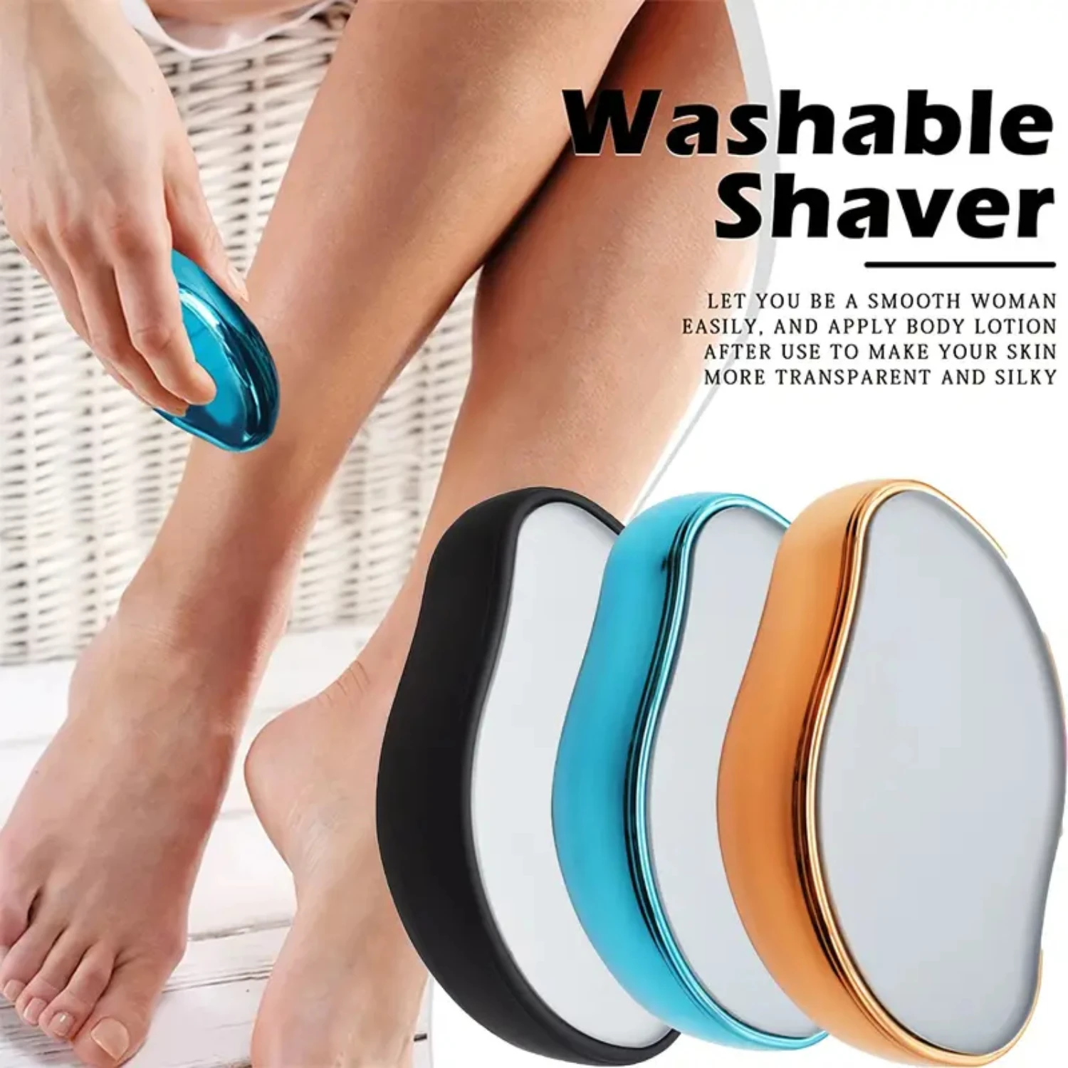 ممحاة شعر كريستالية ناعمة وسحرية لإزالة الشعر بدون جهد - حل لطيف وغير مؤلم للرجال والنساء، مثالية لـ S #3