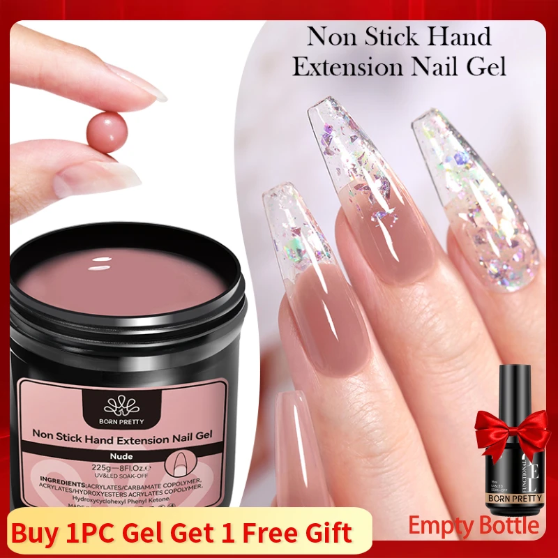 

BORN PRETTY 225g Non Stick Hand Extension Gel Nail Polish Soak Off UV LED Clear Color Gel Quick Extension Jelly Gel Self Leveli