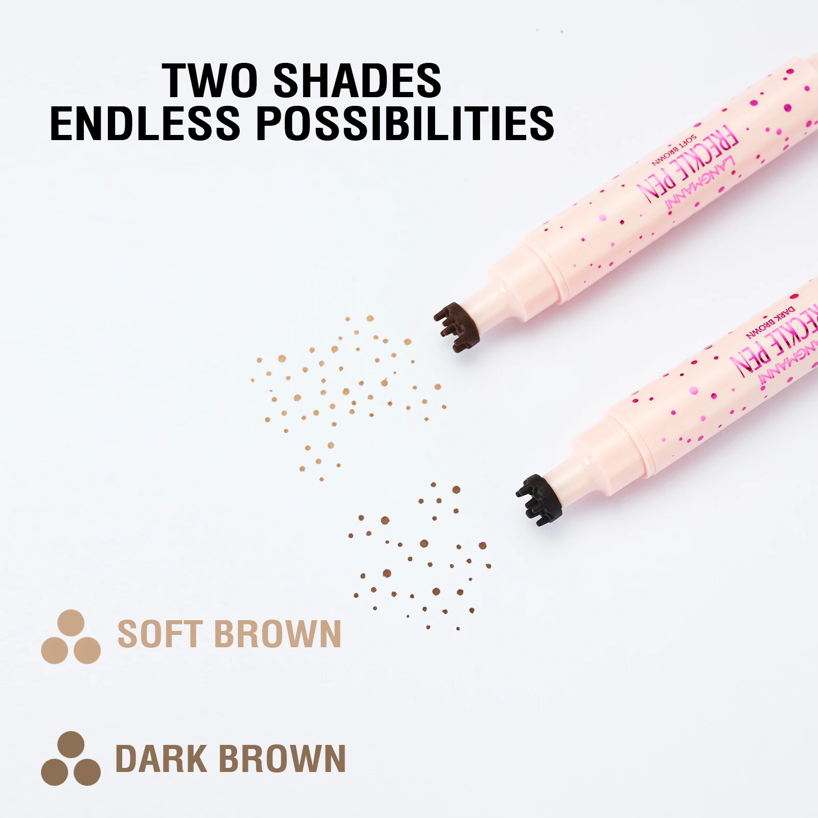 2 IN 1 Double Natural Simulation Sommersprossenstift, Farbe, wasserfest, einfache Farbe, Sommersprossenstift