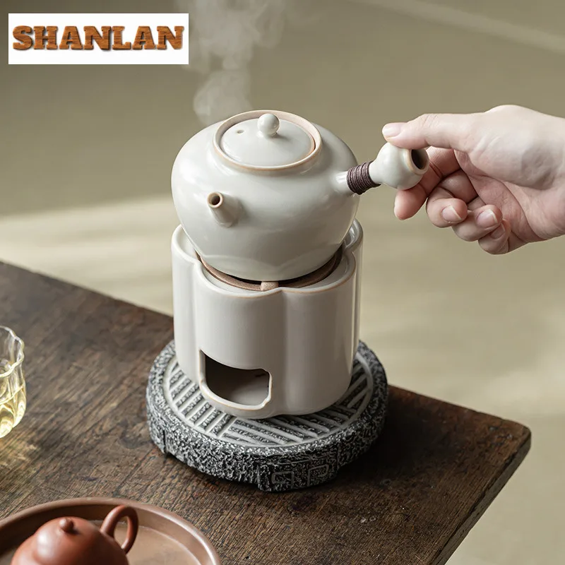 Soda Glazed Tea Warmer Holder Candle Heater Stove Kettle Stand Baked Milk Jar Carbon Furnace Teaset Accessories Ornaments Craft