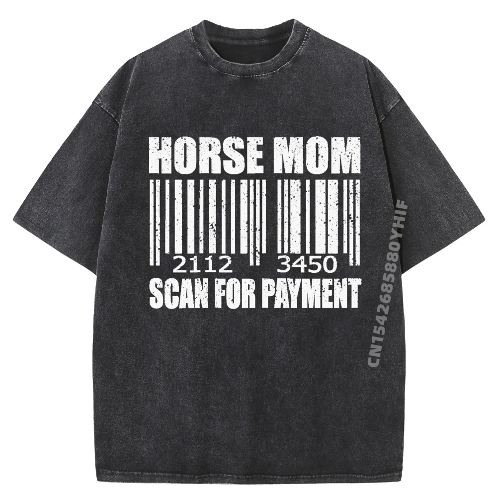 

Vintage Horse Mom Scan For Family Men T-shirts Women Streetwear Short Sleeve Comfortable Tops Retro Washed Shirt
