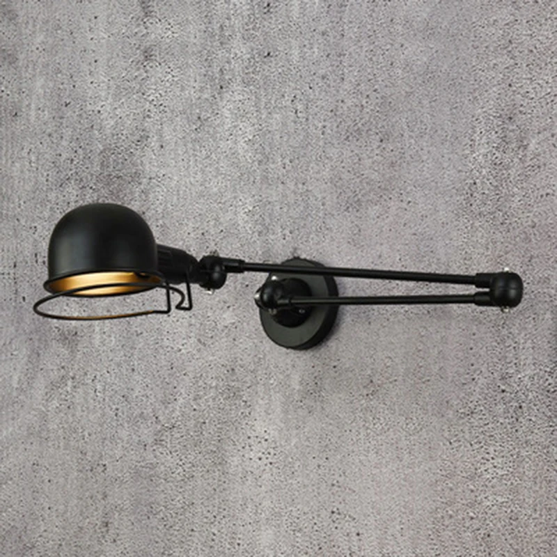 Vintage Wall Lamp Retro Mechanical Arm Lighting Creative Retractable Rotatable Adjusted Iron Sconces Home Decor LED Wall Light