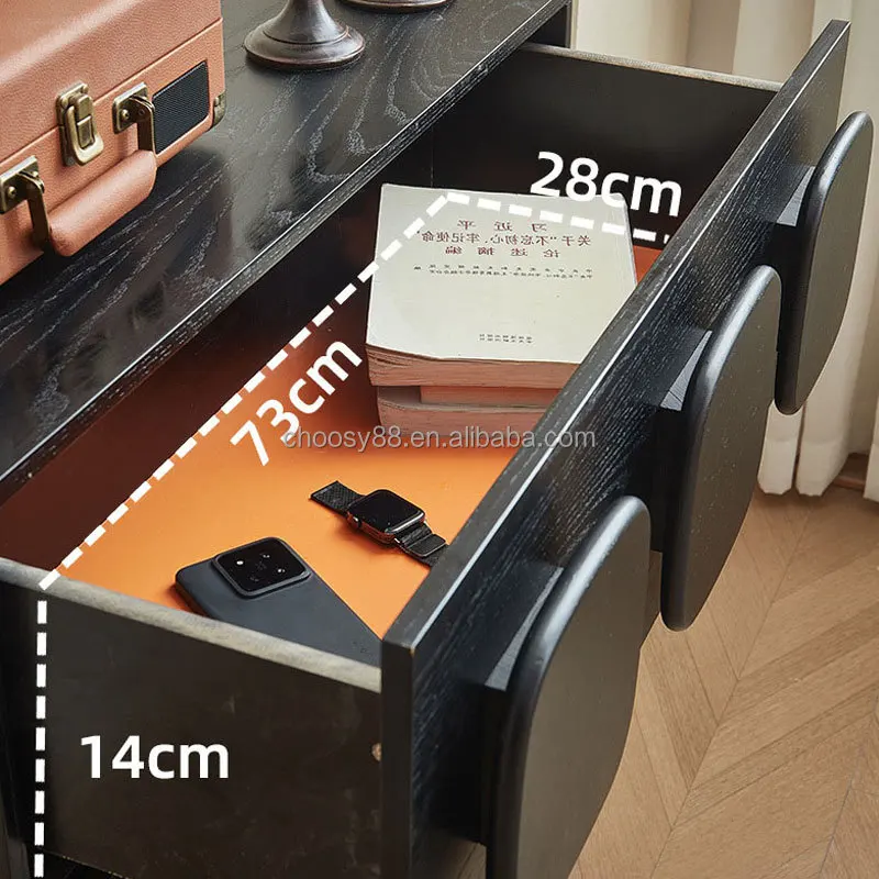 Timeless MidCentury Solid Wood Side Storage Cabinet with Drawers Wall-Mounted for Living Room