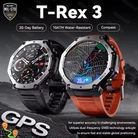 2025 Original T-Rex 3 Ultra Military GPS Smartwatch Built-in GNSS Compass Altimeter 10ATM Waterproof Sports Smartwatch Men Women
