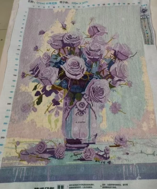 

Customized Handmade Cross Stitch finished Beautiful flower embroidery for home decoration 2-5 months