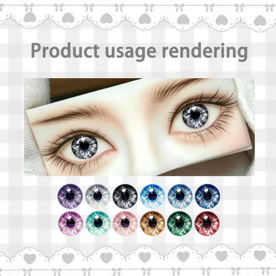 12Pcs/Bag Shining Eyes Anime Doll Eye Chips Glass Eye Blyth Doll Eye Chip DIY Jewelry Making Supplies Bulk Item Wholesale MS009