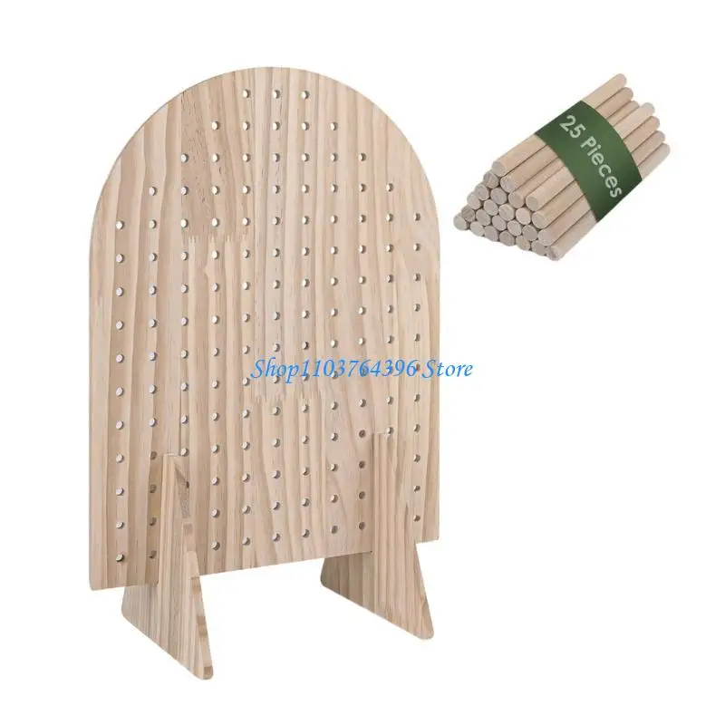 حامل عرض مجوهرات خشبي بني متعدد الاستخدامات وموفر للمساحة مع خطافات قابلة للإزالة لملابس غرفة النوم #5