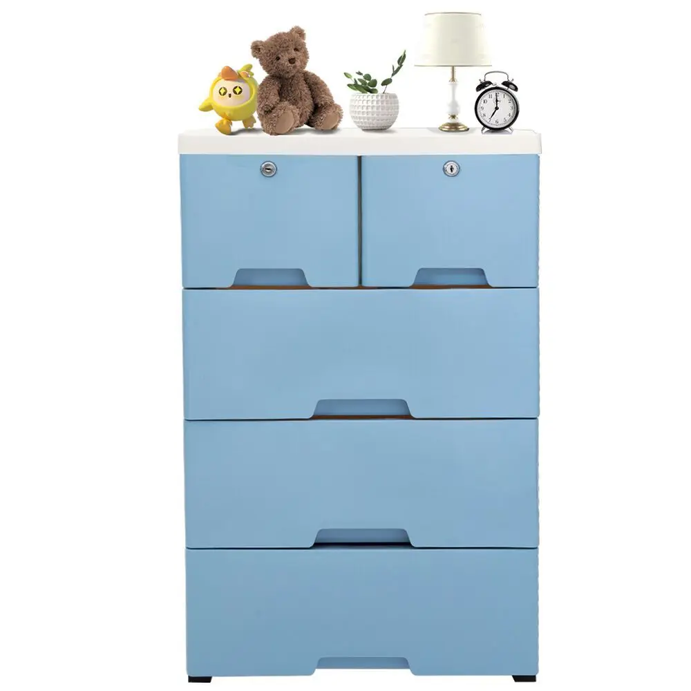 

Plastic Drawers Dresser Storage Cabinet with Lock Dresser Organizer 4 Wheels