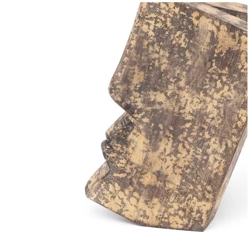 كائن ديكور الوجه الخشبي - 5x4x8 بوصة. تمثال ونحت فريد لديكور المنزل والمكتب