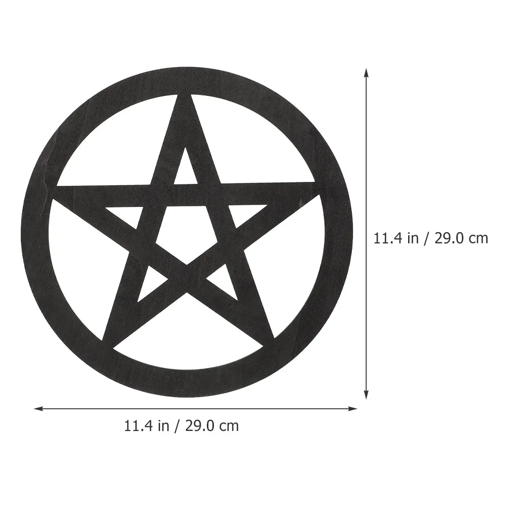 2Pcs Wooden Pentacle Altar Tile Wooden Carving Decor for Ritual Ceremony Party Home Decor Pentacle Altar Adornment