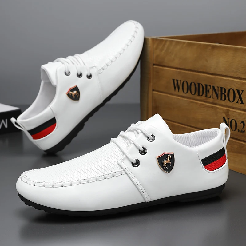 Men's Solid Color Business Casual Loafers Comfortable Anti-Slip Classic Formal Shoes