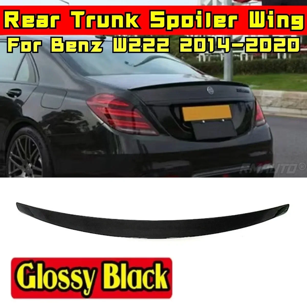 Car Rear Trunk Wing Body Kit Car Rear Spoiler Wing For Mercedes Benz S-Class W222 S300 S350 S400 S500 S550 S63 4 Door 2014-2020