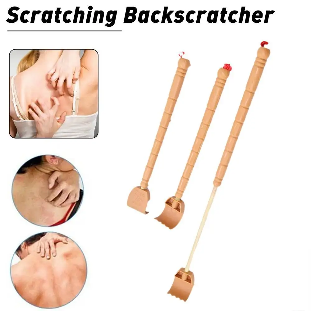 

1pc Adjustable Back Scratcher Manual Four Section Retractable Aid Stick Scratching Massage Roller Long Wooden Body Itch Tools