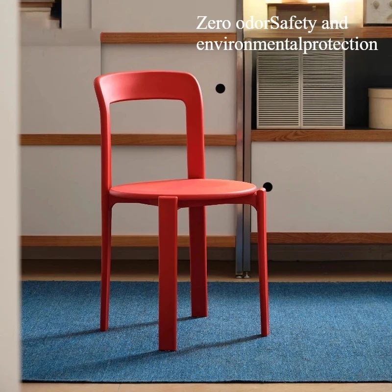 Plastic Stackable Chair Thickened Dining Chair for Restaurant Cafe Indoor Outdoor Use Home