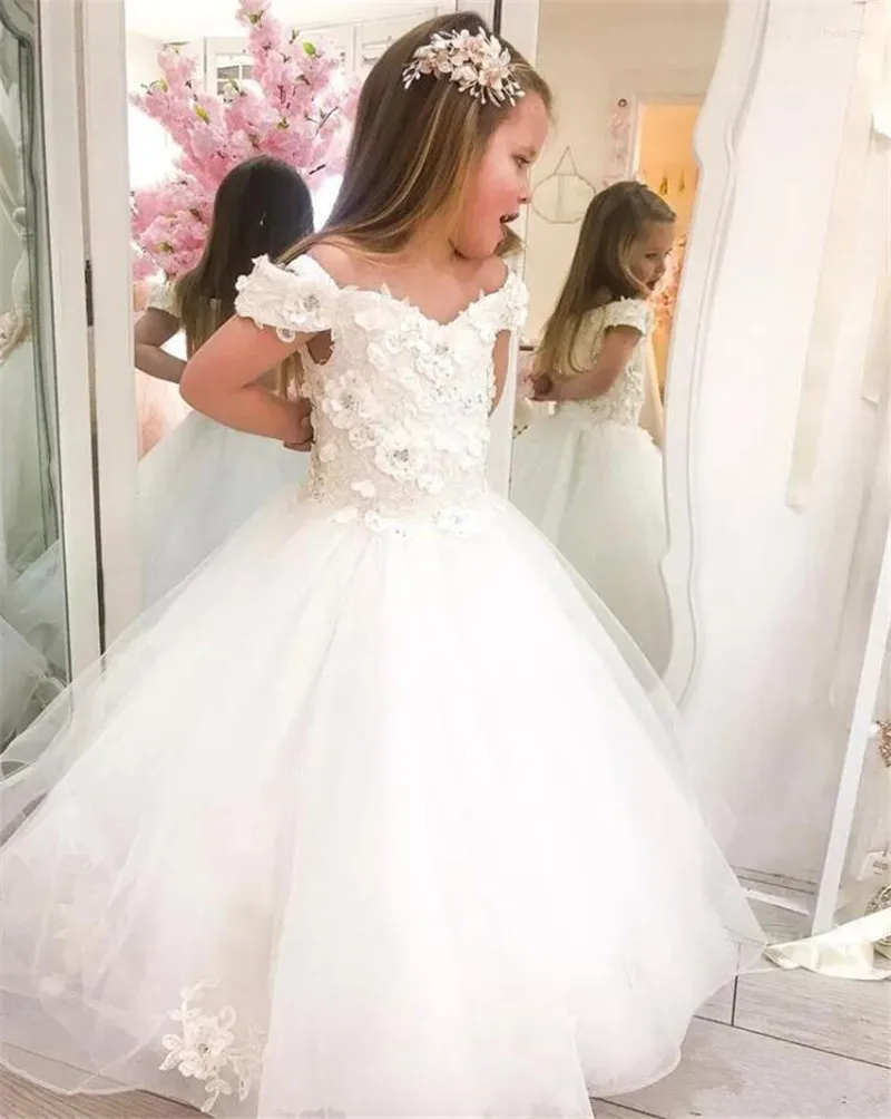 

Girls Tiered Ball Gown Kids Wedding Dress Princess Pageant Gown Costumes Flower Girl Dress First Communion