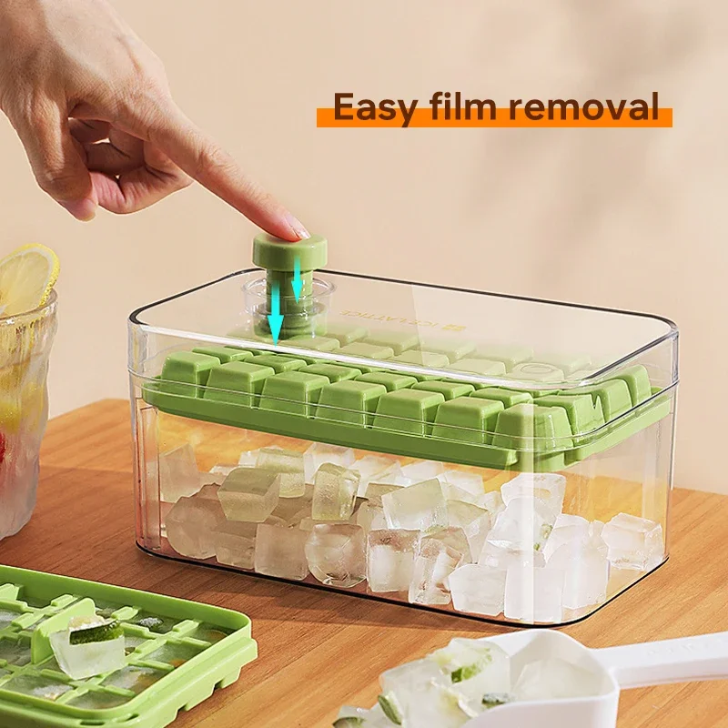 

28 Grid Silicone Ice Cube Tray Mould With Lid Shovel Storage Box Remove With One Click Ice Maker DIY Whiskey Cocktail Tools