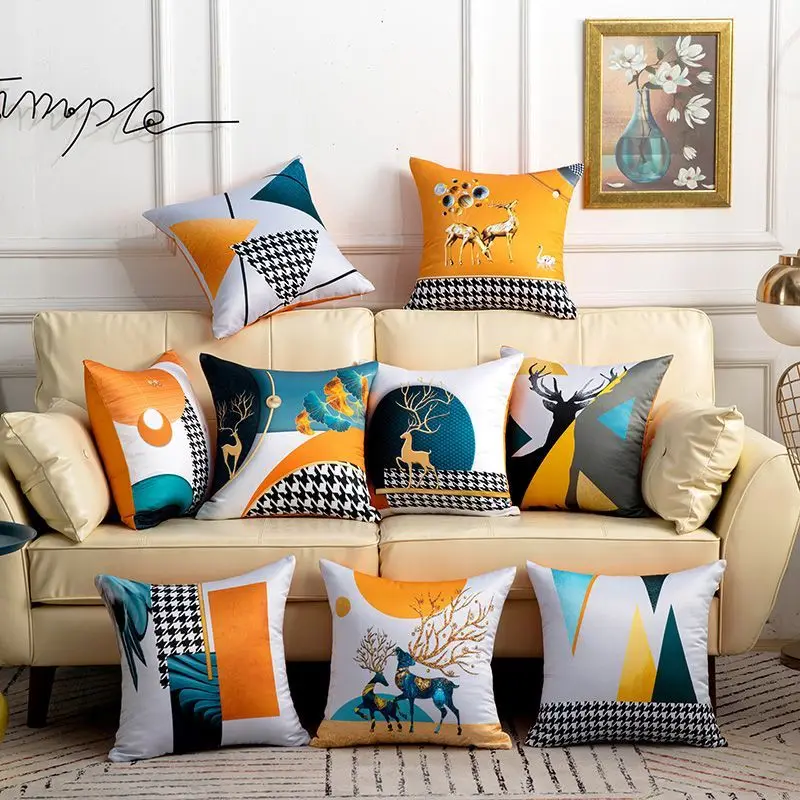 

(45*45cm) Beautiful flower pillowcase for living room bedside sofa car backrest office decoration (without pillow core)