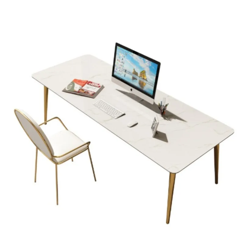 

Nordic ins small apartment study simple workbench office staff single computer desk, marble desk