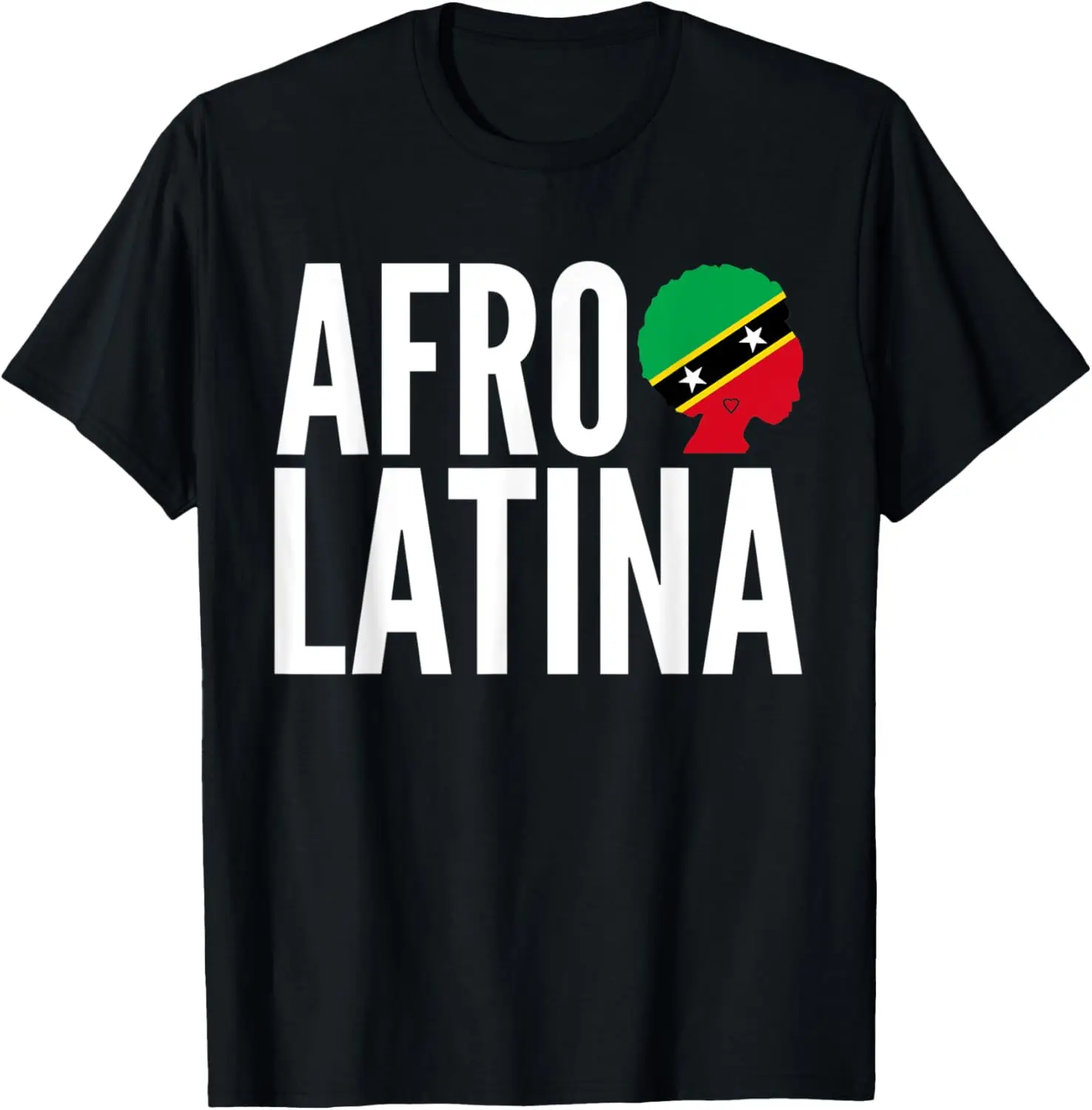 Afro-Latina Queen Creole Saint Kitts & Nevis Afro Pride Flag T-Shirt