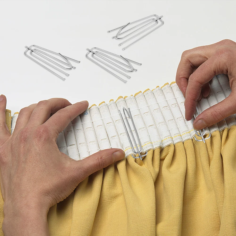 

15Pcs Stainless Steel Drapery Pins Secure Setup Versatile Elegant Design Pinch Pleat Curtain Hooks Drapery Pins