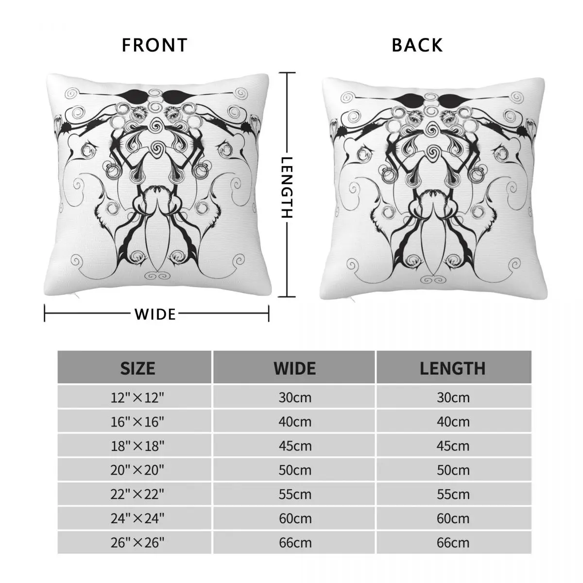 Moth Swirls And Twirls Square Pillowcase Polyester Linen Velvet Creative Zip Decor Pillow Case Car Cushion Cover