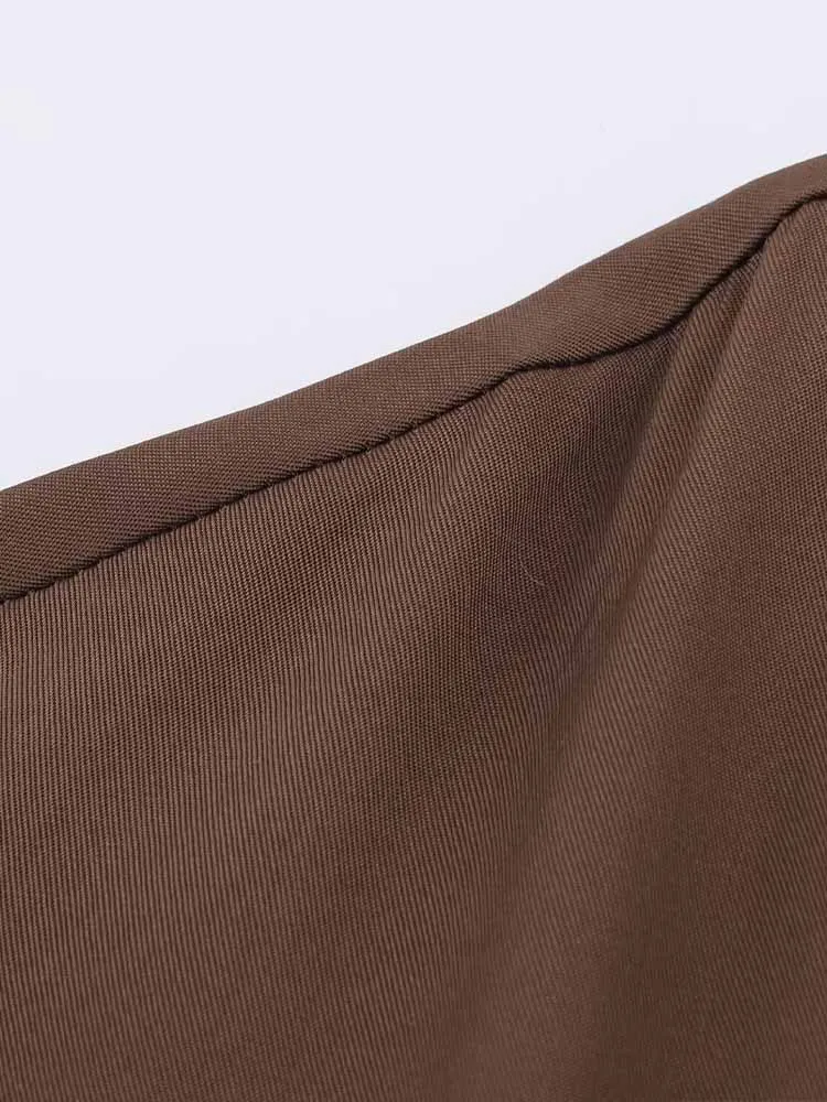 유럽 및 미국 스타일 가을 신상품 패셔너블 여성 반팔 미디 드레스 벨트 및 드레이프 넥 포함