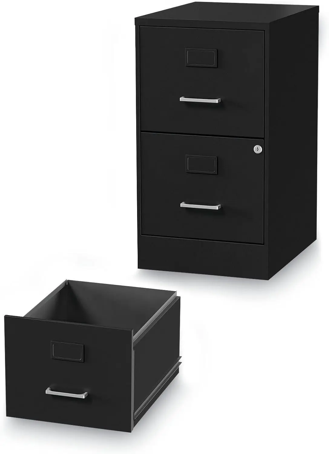 2806262 14 in. x 18 in. x 24.1 in. Soho 2-Drawer Vertical Letter File Cabinet - Black