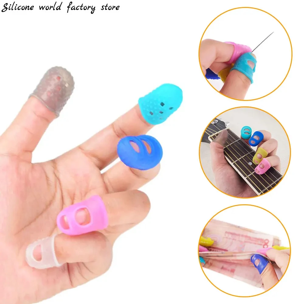 1PC Silicone Guitar Finger Cots Guitar Fingertip Protector Fingerstall Guitar String Finger Guard Guitar Accessories