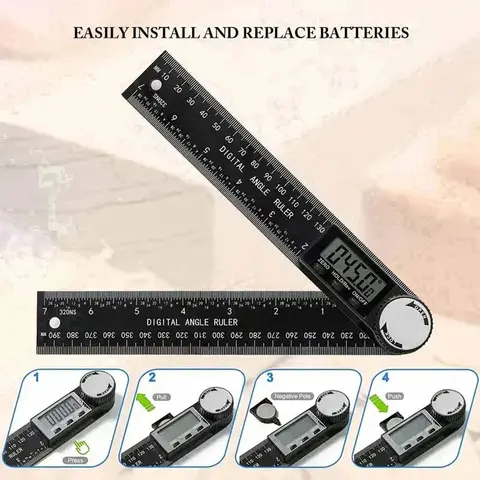 디지털 앵글 파인더 눈금자 목공 목공을위한 정밀 각도 측정 도구 DIY 프로젝트 프리미엄 철강 건설
