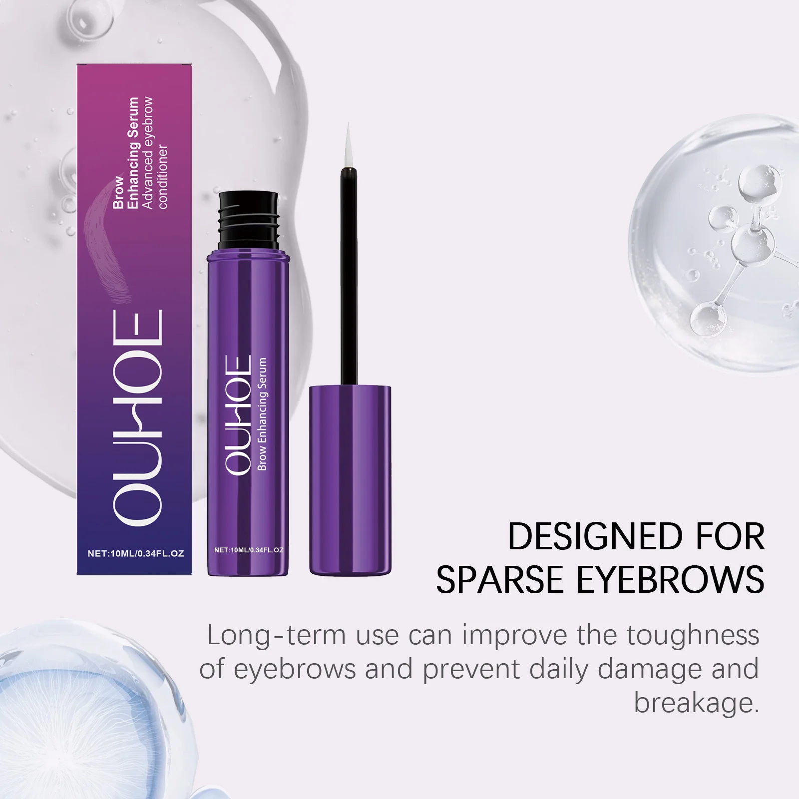 Soro de crescimento de sobrancelha mais grosso, alongamento mais cheio, anti perda de cabelo, prevenção de calvície, reparação hidratante, essência intensificadora de sobrancelha