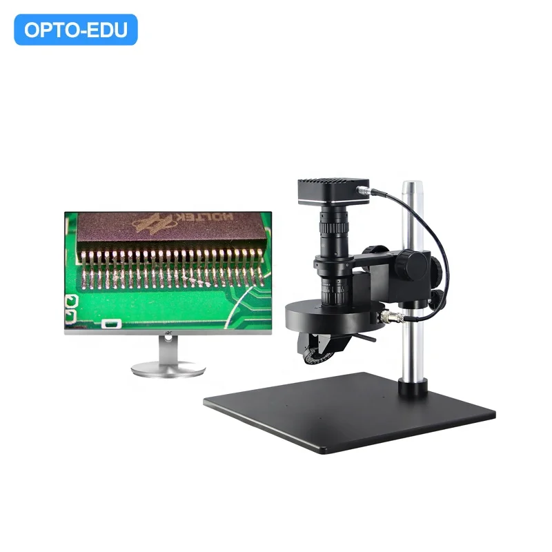 OPTO-EDU A21.1611 2D/3D Auto Rotate Zoom Video Microscope Dual Light