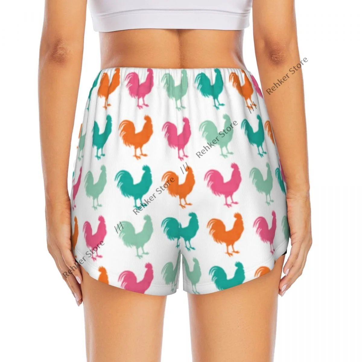 Pantaloncini da yoga da donna Roosters Stampa Pantaloncini da allenamento Fitness ad asciugatura rapida da donna Yoga Gym Running Pantaloni corti Abbigliamento sportivo