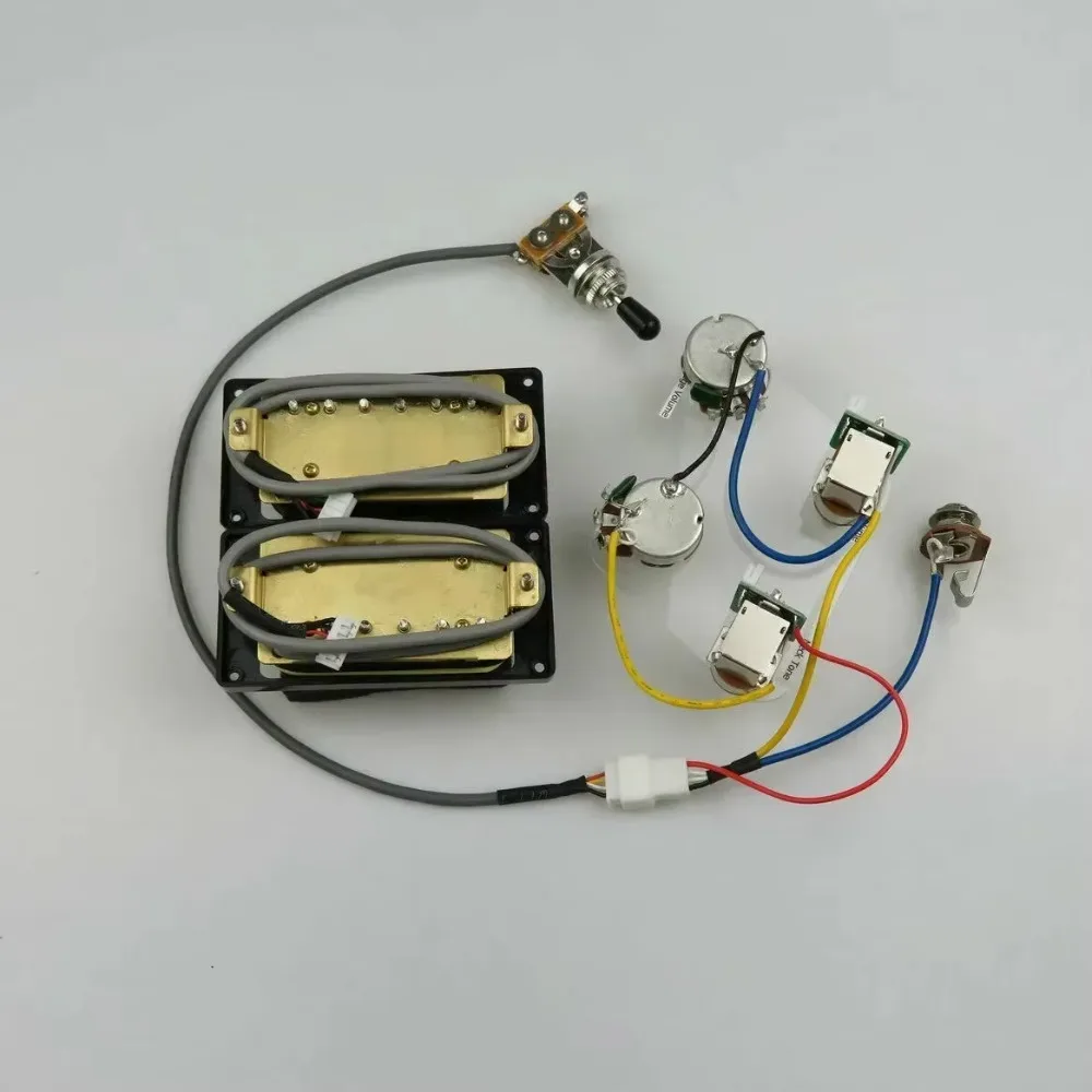 

Hot Sale New Guitar Pickups Humbucker Electric Guitar Pickups 4C zebra / Black set With Wiring Harness