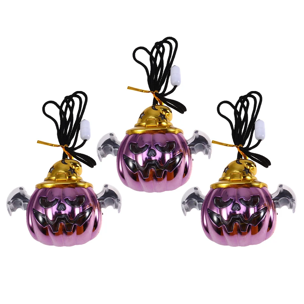 3 قطعة قلادة اليقطين الهالوين وامض قلادة LED للحزب زي الهذيان الحدث ليلة وامض قلادة اليقطين قلادة #6