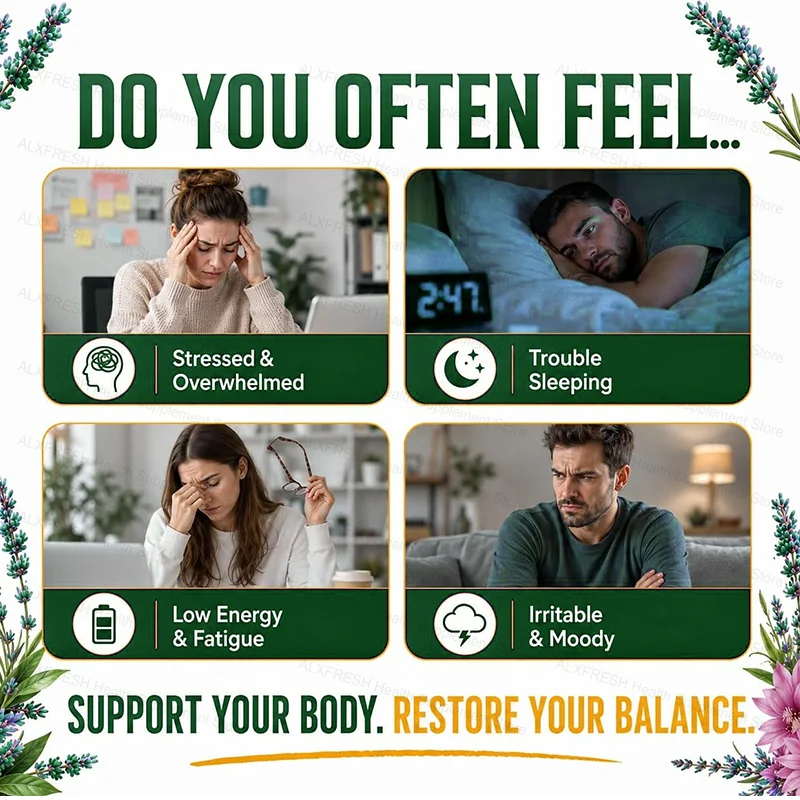 Original Ashwagandha Capsules High Potency Root Extract for Stress & Vitality Balance Hormones