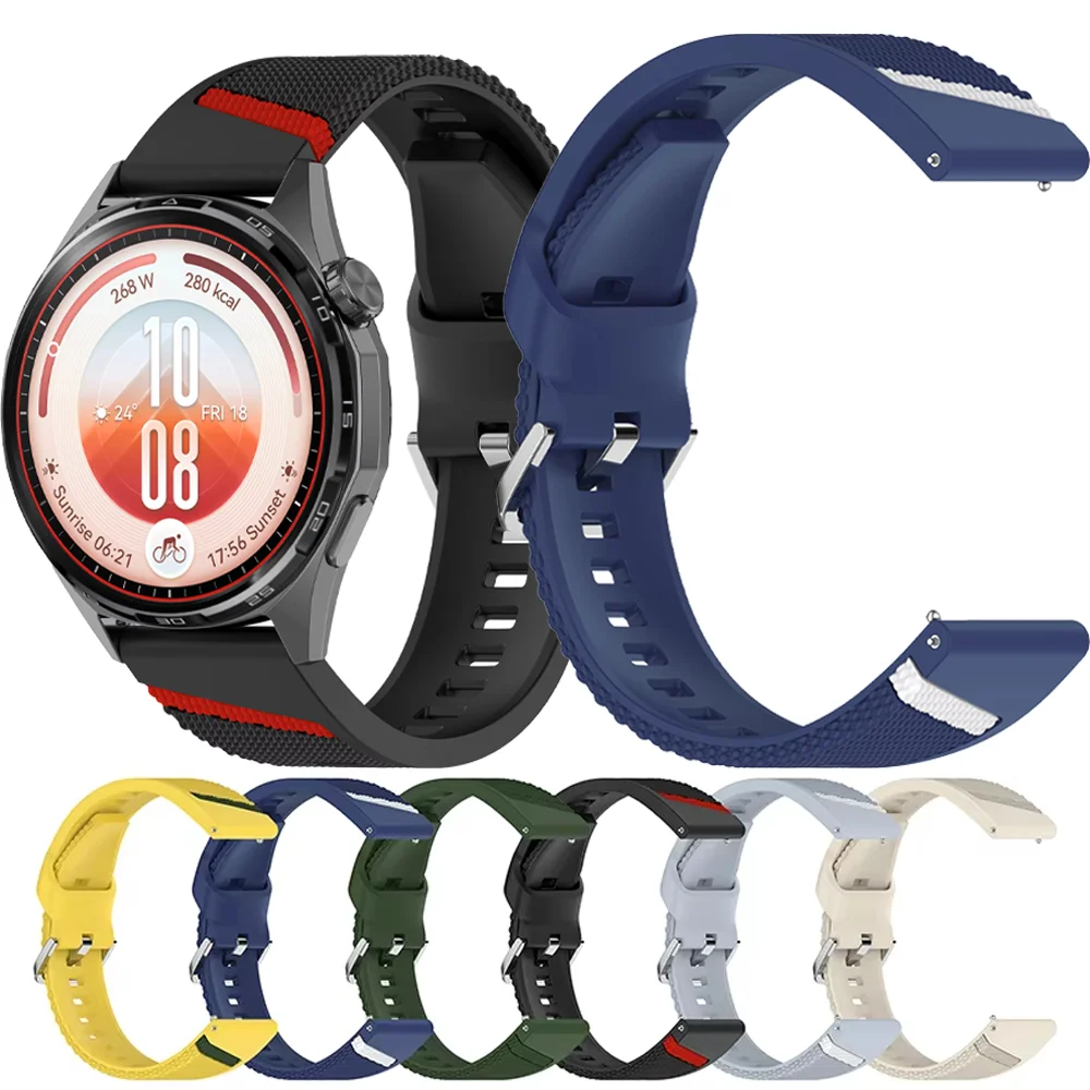 22mm Official Wave point Silicone Strap For Huawei Watch GT7/GT6/GT5 46mm oblique line Bracelet For Huawei Watch 6-5/GT7-6 Pro