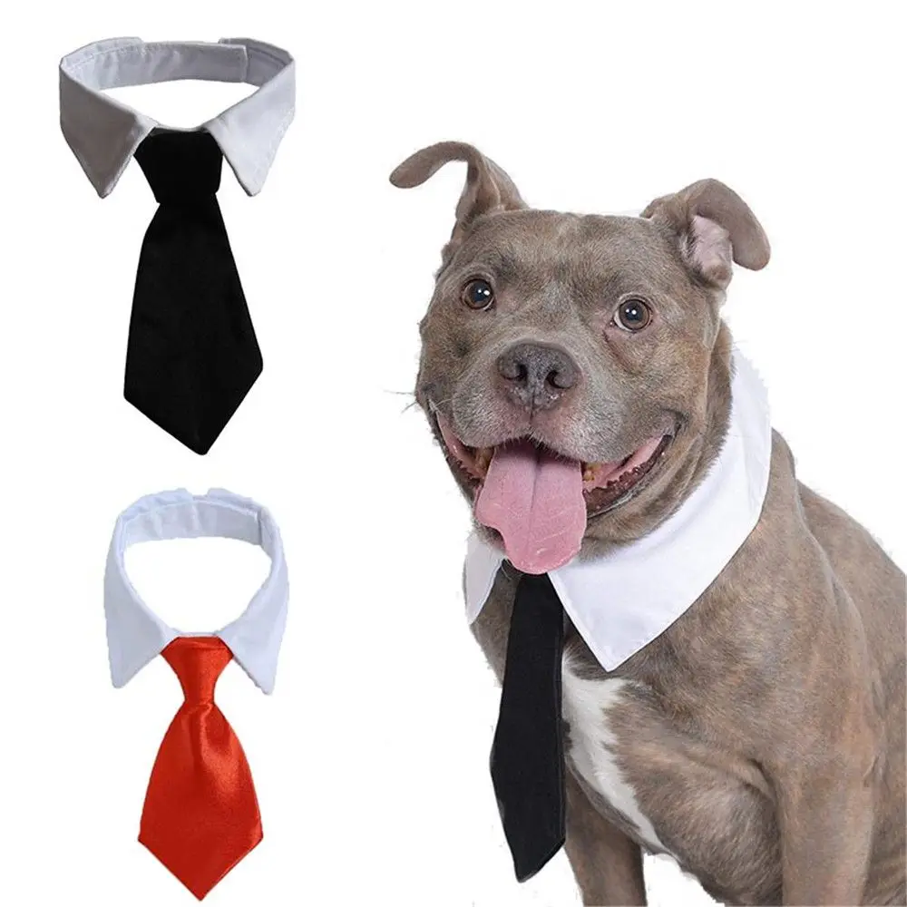 Lovely Cotton Pet Dog Tie Comfortable Adjustable Formal Tie Tuxedo Bow Ties Black Red Dog Cat Grooming Pet Accessories