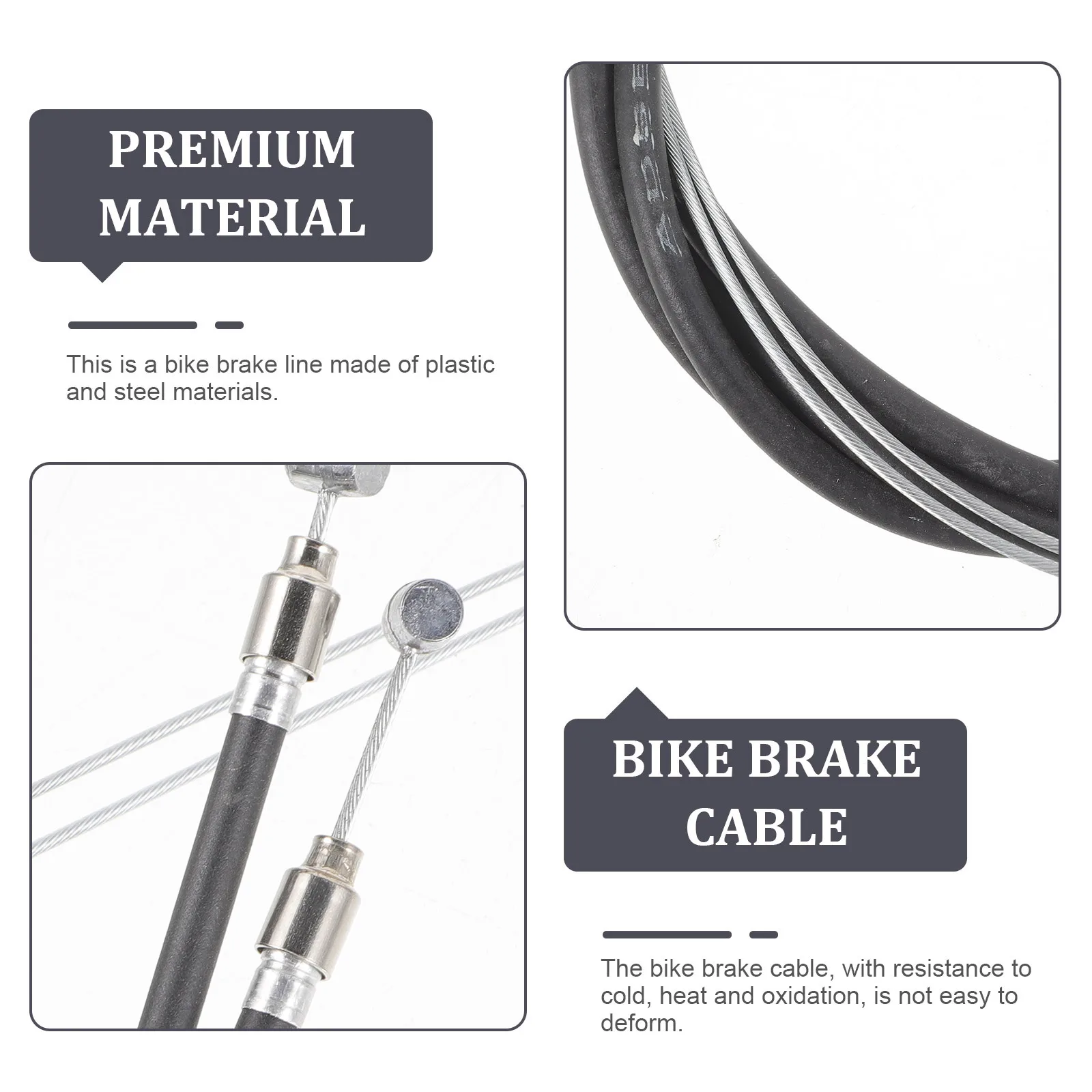 

2pcs Wheelchair Brake Cable Stainless Steel Bike Brake Wire Durable High Tension Replacement for Mountain Road Bicycles Braking
