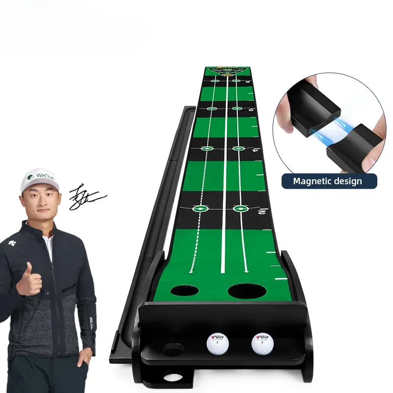 M22TL01 custom indoor wooden golf putting mat auto return golf putting mat