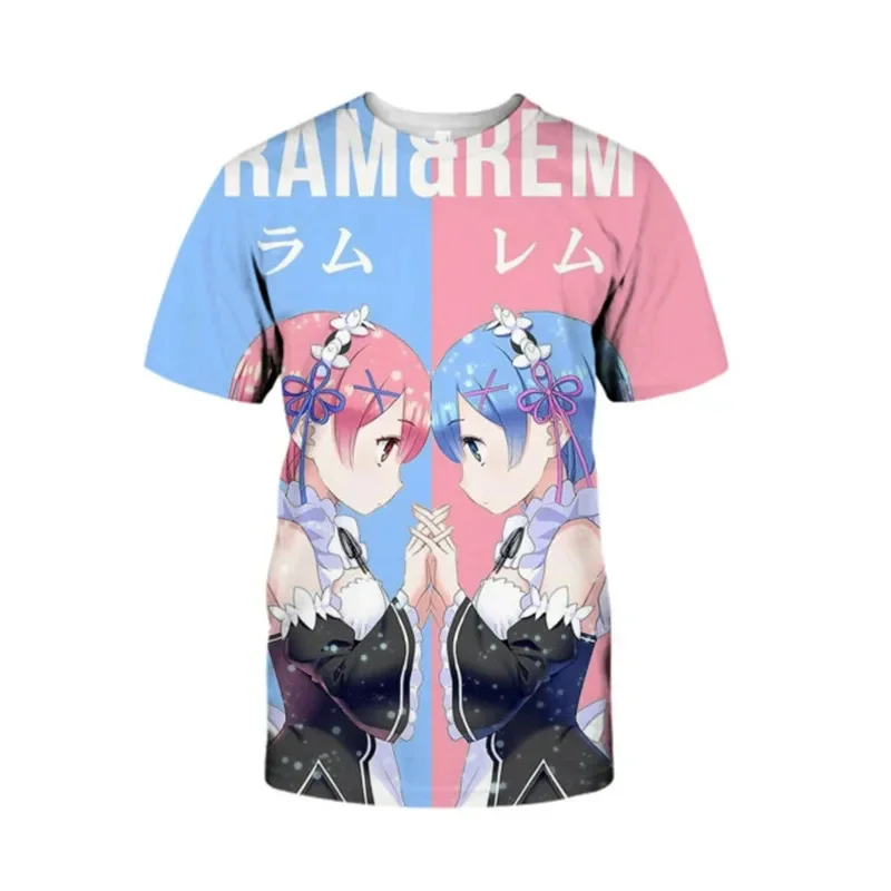 New Anime Re:zero  3D Printed T-Shirt Men Women Cosplay  Short Sleeve Cute Fashion Kawaii  T-Shirt Harajuku Clothes