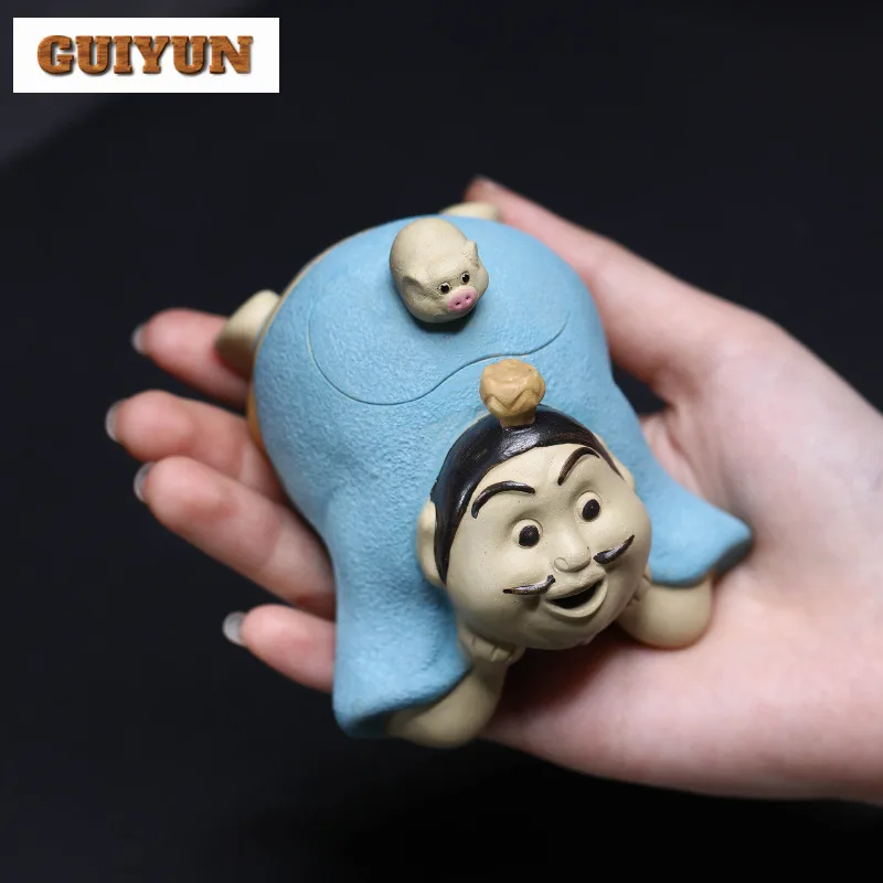 

90ml Antique Yixing Purple Clay Teapots Handmade Taiyi Immortal Pot Raw Ore Section Mud Kettle With Strainer Zisha Tea Set Cha