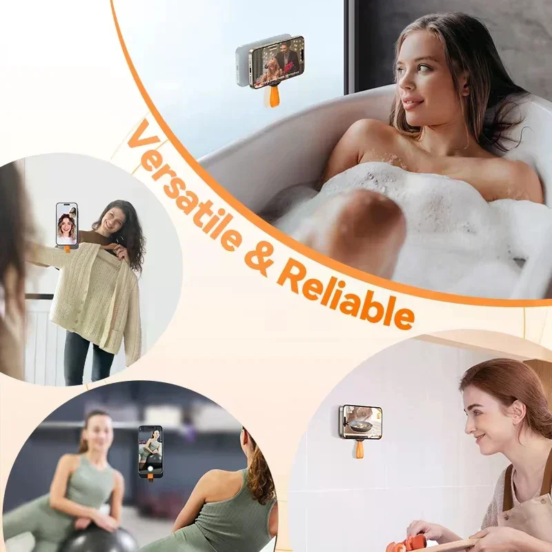 

Превосходная подставка для телефона на присоске — идеально подходит для зеркал и душа для iPhone, Android