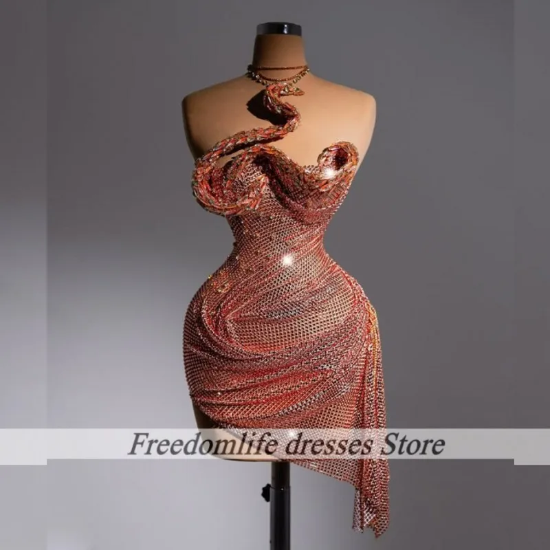 

Orange Party Dresses For Birthday Luxury 2025 Crystal Halter Cocktail Dress For Women vestidos de gala Customized