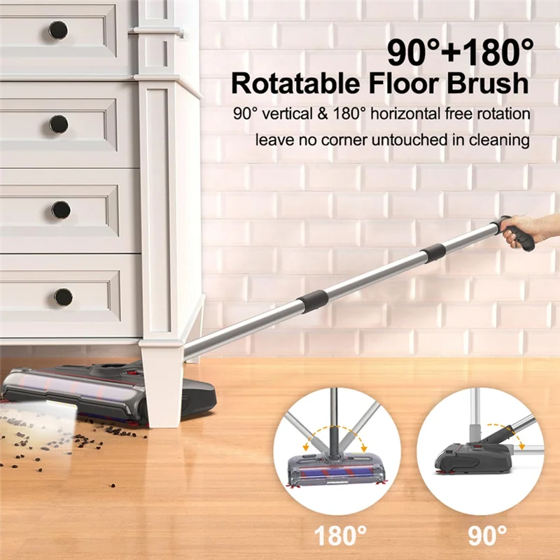 

M04K Cordless Electric Sweeper & Mop,Rechargeable Handheld Floor Cleaner For Carpets And Hard Floors,Portable And Convenient