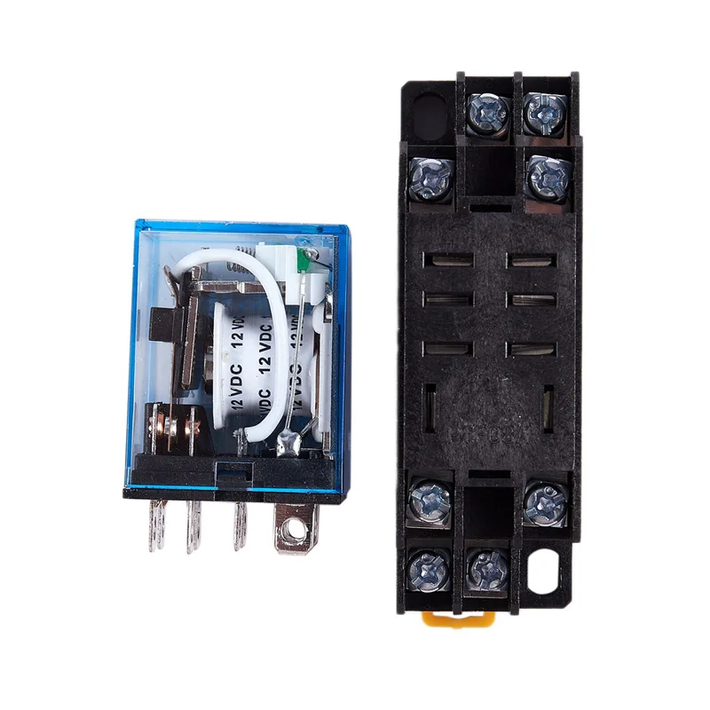 

ABBN-8X Реле мощности катушки постоянного тока 12 В DPDT LY2NJ HH62P-L JQX-13F 10A с цоколем PTF08A