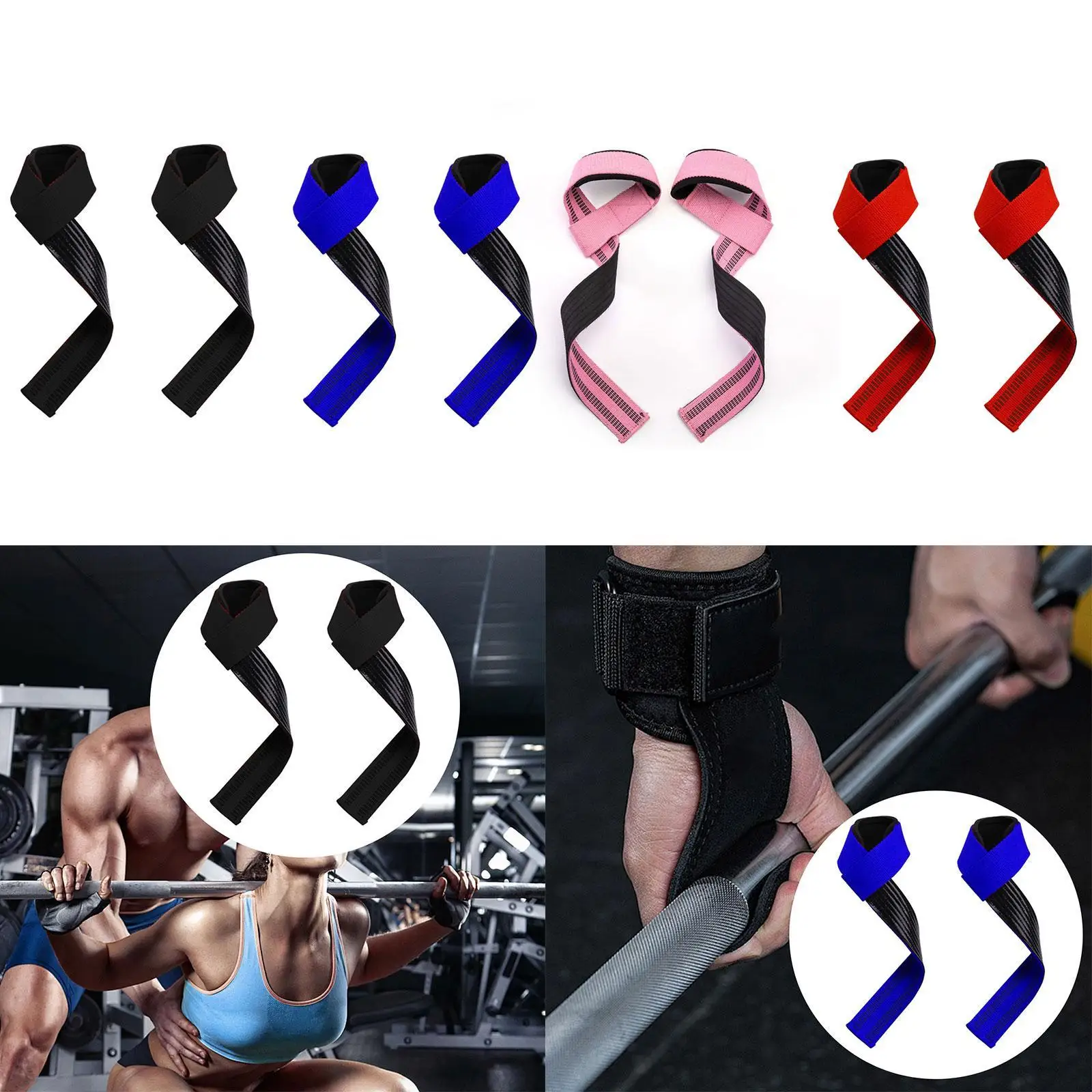 

2Pcs Weight Lifting Straps Hand Grip Anti Slip Wrist Wraps for Deadlifting Workout Strength Training Dumbbell Bodybuilding